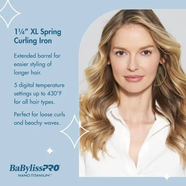 Alt view image 3 of 7 - _Mega Brand Nano Titanium Professional 1.25" Curling Iron with Extended Barrel Perfect for Longer Hair