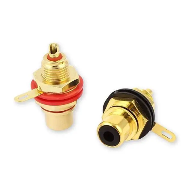 Alt view image 2 of 3 - _Mega Brand RCA Female Socket Connector Chassis Panel Mount Adapter for Amplifier Audio Terminal RCA Plug 8Pack