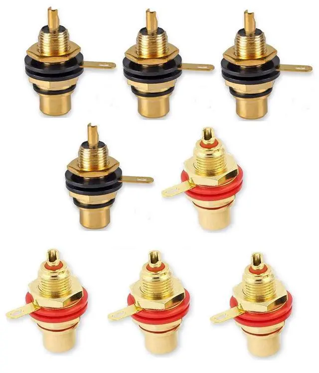 Main image of _Mega Brand RCA Female Socket Connector Chassis Panel Mount Adapter for Amplifier Audio Terminal RCA Plug 8Pack