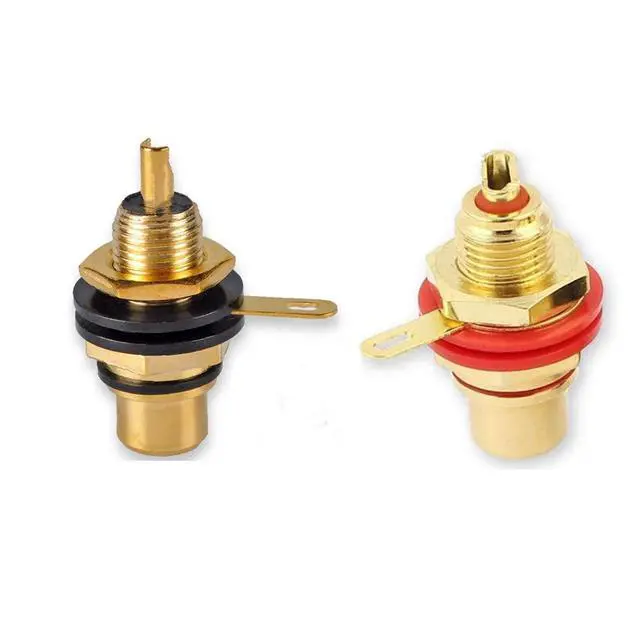 Alt view image 3 of 3 - _Mega Brand RCA Female Socket Connector Chassis Panel Mount Adapter for Amplifier Audio Terminal RCA Plug 8Pack