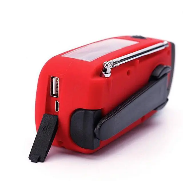 Alt view image 6 of 6 - _Mega Brand FM/AM/NOAA Weather Radio Hand Crank Self Powered Solar Portable Mini Emergency Survival Radios with 3 LED Super Bright Flashlight 2000mah Battery Operated Power Smart Phone Charger,SOS