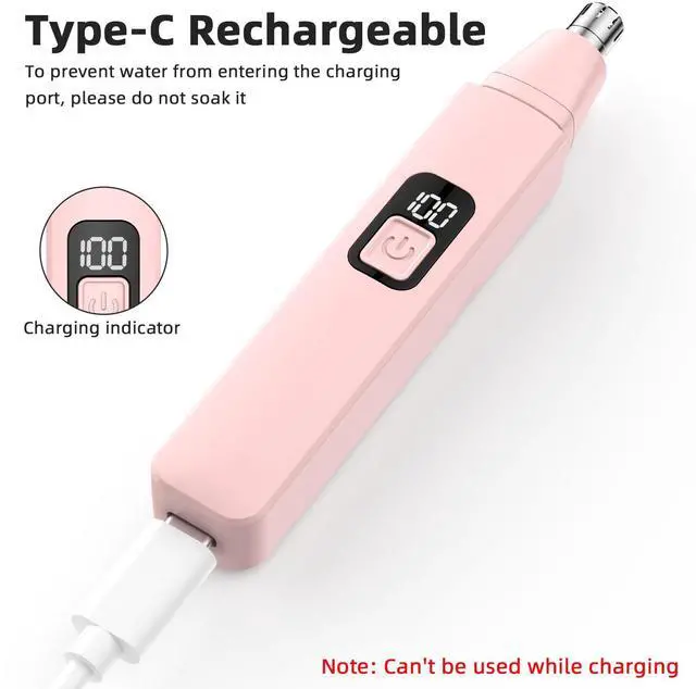 Alt view image 4 of 7 - Nose Hair Trimmer Rechargeable Cordless Painless Ear Eyebrow Trimming Tool Dual Edge Blades Razor Easy Cleansing with LED Light for Man Woman
