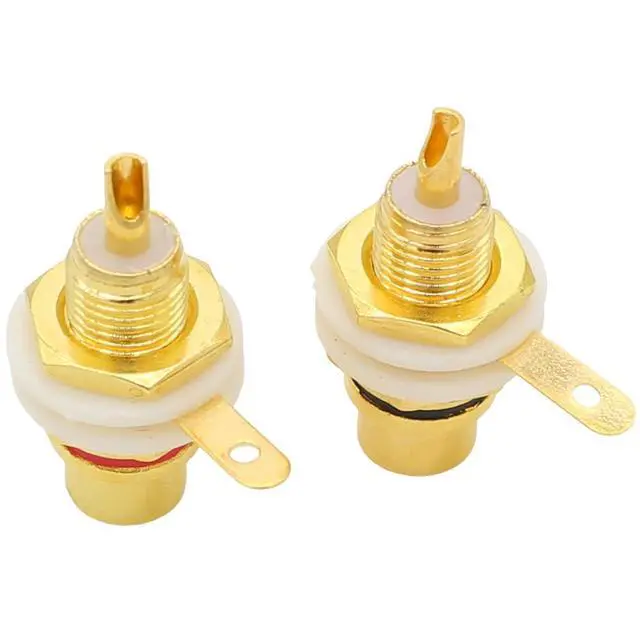 Alt view image 2 of 6 - _Mega Brand  Audio Terminal Jack Gold Plated 6-Pack RCA Panel Mount Plug Audio Socket Connector for Amplifier