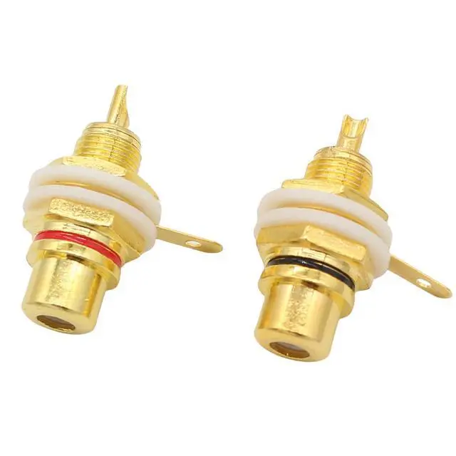 Alt view image 3 of 6 - _Mega Brand  Audio Terminal Jack Gold Plated 6-Pack RCA Panel Mount Plug Audio Socket Connector for Amplifier