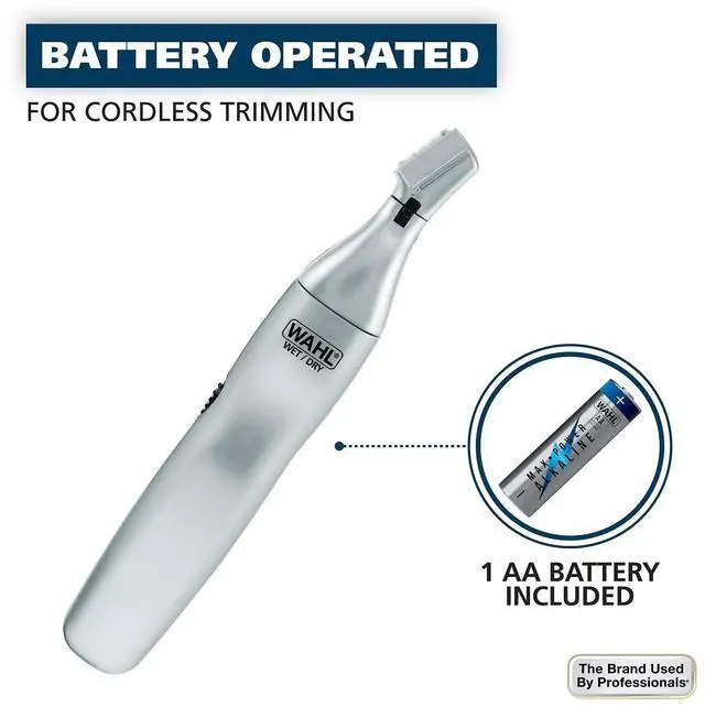 Alt view image 6 of 7 - Mens Nose Hair Trimmer, for Eyebrows, Neckline, Nose & Ear Hair, Precision Detail Trimming with Interchangeable Heads, Battery Included - Model 5545-400