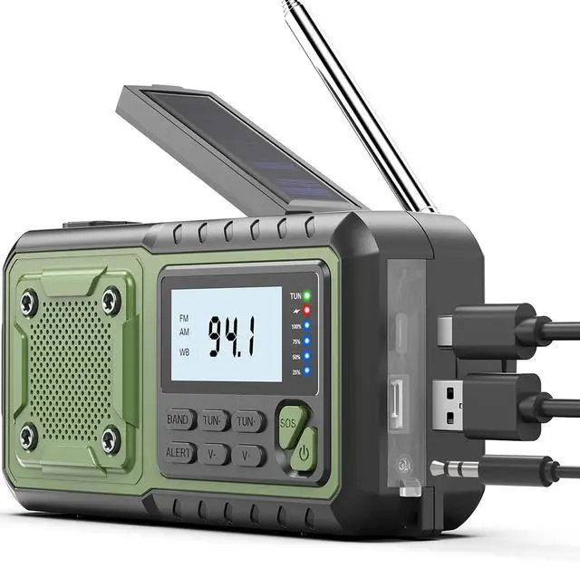 Main image of _Mega Brand Crank Emergency Radio, Weather Radios5000mAh, Solar Radios with Hand Crank Emergencies, NOAA/AM/FM Weather Alert Radio, SOS Alarm,Flashlight & Reading Lamp, for Indoor Outdoor Survival