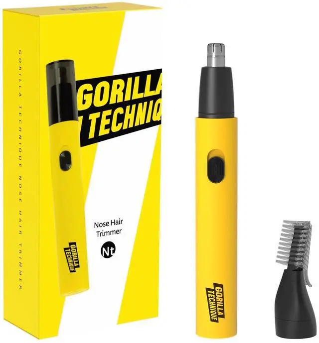 Main image of _Mega Brand Gorilla Technique Nose Ear Hair Trimmer for Men, Rechargeable 2-in-1 Trimmer for Nose Ear Eyebrow Hair Removal, No Pull No Snag Grooming with High-Speed 10,000rpm Motor, 2 Heads