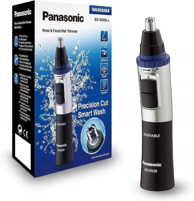Main image of _Mega Brand ER-GN30-K Nose, Ear n Facial Hair Trimmer Wet/Dry with Vortex Cleaning System, Black