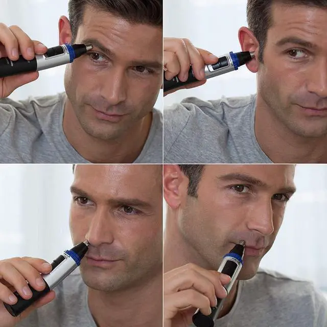 Alt view image 2 of 7 - _Mega Brand ER-GN30-K Nose, Ear n Facial Hair Trimmer Wet/Dry with Vortex Cleaning System, Black