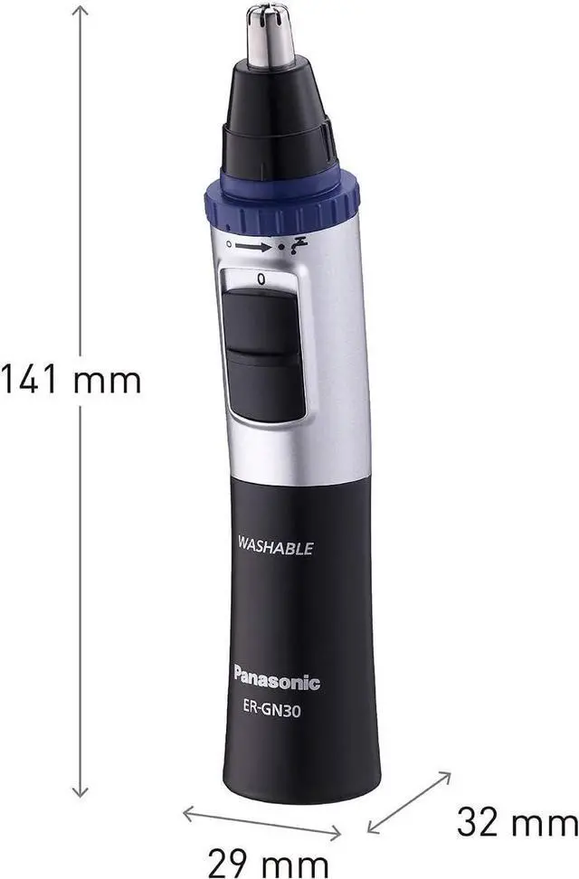 Alt view image 5 of 7 - _Mega Brand ER-GN30-K Nose, Ear n Facial Hair Trimmer Wet/Dry with Vortex Cleaning System, Black