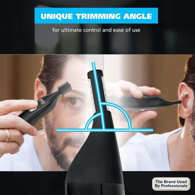 Alt view image 5 of 7 - _Mega Brand Pro Series® Rechargeable Eyebrow, Ear & Nose Hair Trimmer for Men  Painless DualTech® Eyebrow Trimmer & Facial Hair Removal Device  Model 3025656