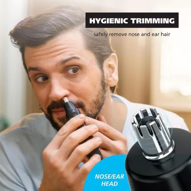 Alt view image 7 of 7 - _Mega Brand Pro Series® Rechargeable Eyebrow, Ear & Nose Hair Trimmer for Men  Painless DualTech® Eyebrow Trimmer & Facial Hair Removal Device  Model 3025656