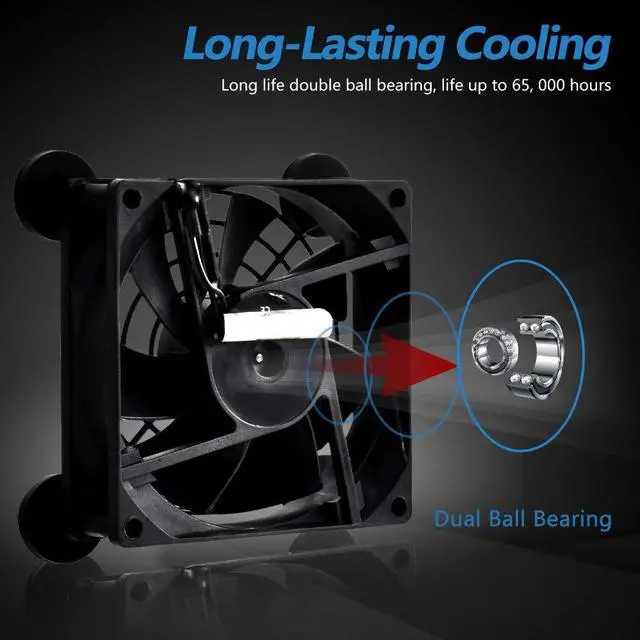 Alt view image 5 of 7 - _Mega Brand Quiet 80mm USB Fan, 5V USB Portable Cooling Fan for Flat Panel Xbox DVR PlayStation Router TV Receiver Computer Cabinet Cooler