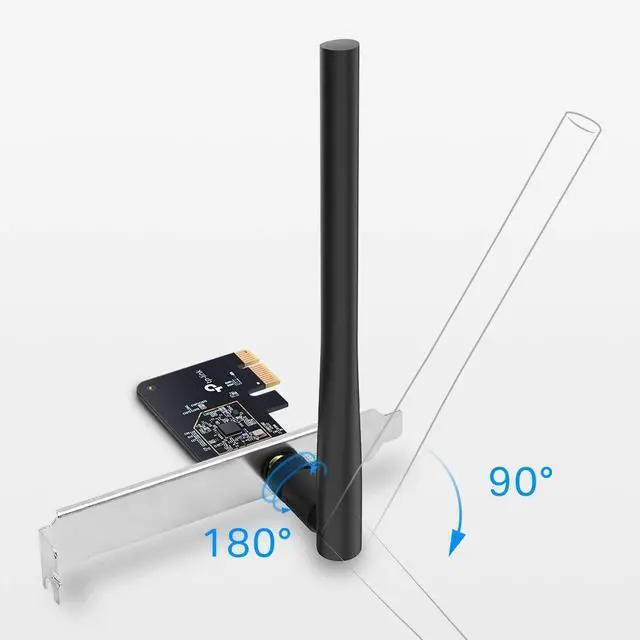 Alt view image 2 of 6 - _Mega Brand  PCIe WiFi Card AC600 for Desktop PC, Dual Band Wireless Internal Network Card(Archer T2E) High-Gain Antenna, MU-MIMO, WPA3, Low Profile, Supports Windows 10/11