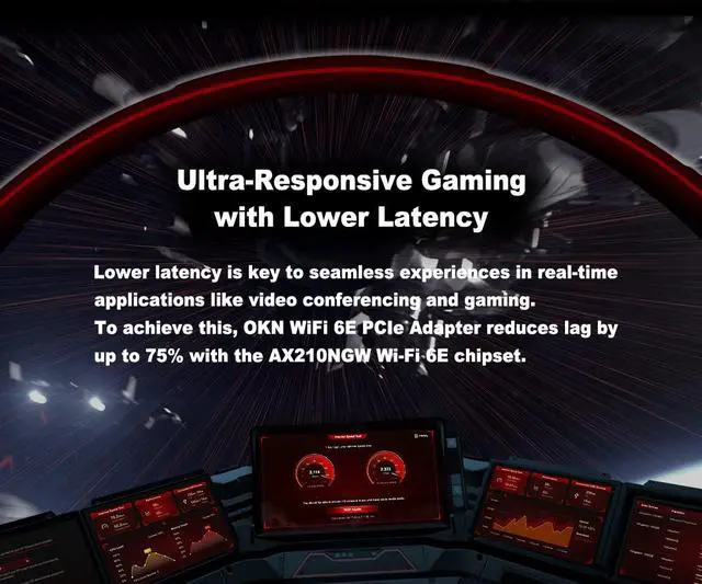 Alt view image 4 of 4 - WiFi 6E AX210 WiFi CardPCIe WiFi Wireless Network Card with Bluetooth 5.3AX5400 Tri-Band PC Wireless CardSupports OFDMA & MU-MIMO, Ultra-Low Latency, WPA3, Low-Profile Bracket, Windows 10/11