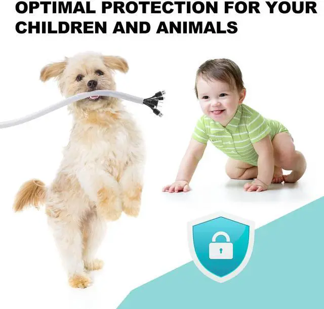 Alt view image 5 of 7 - White Cable Sleeve Cover, 2 Pack 5ft - 1.2 inch Desk Cord Organizer Cable Hider, Home Office Wire Management Computer TV Wire Loom Tubing, Pet Proof Cord Protector, from Cat Dog Chewing, White