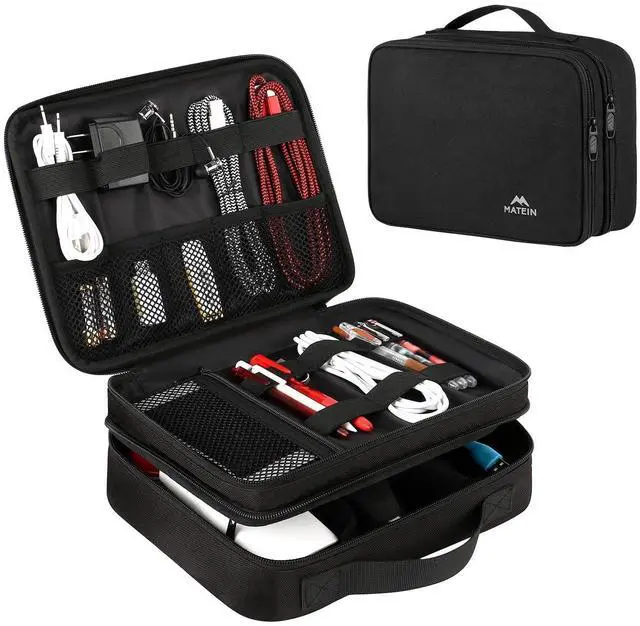 Main image of _Mega Brand Electronics Organizer Travel Case, Water Resistant Cable Organizer Bag for Travel Essentials, Gifts for Men, Storage Bag for Camera Accessories, Phone, Cord & Tablet, Black
