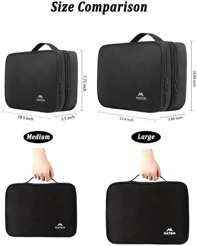 Alt view image 2 of 7 - _Mega Brand Electronics Organizer Travel Case, Water Resistant Cable Organizer Bag for Travel Essentials, Gifts for Men, Storage Bag for Camera Accessories, Phone, Cord & Tablet, Black