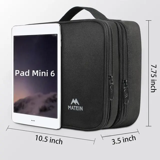 Alt view image 6 of 7 - _Mega Brand Electronics Organizer Travel Case, Water Resistant Cable Organizer Bag for Travel Essentials, Gifts for Men, Storage Bag for Camera Accessories, Phone, Cord & Tablet, Black