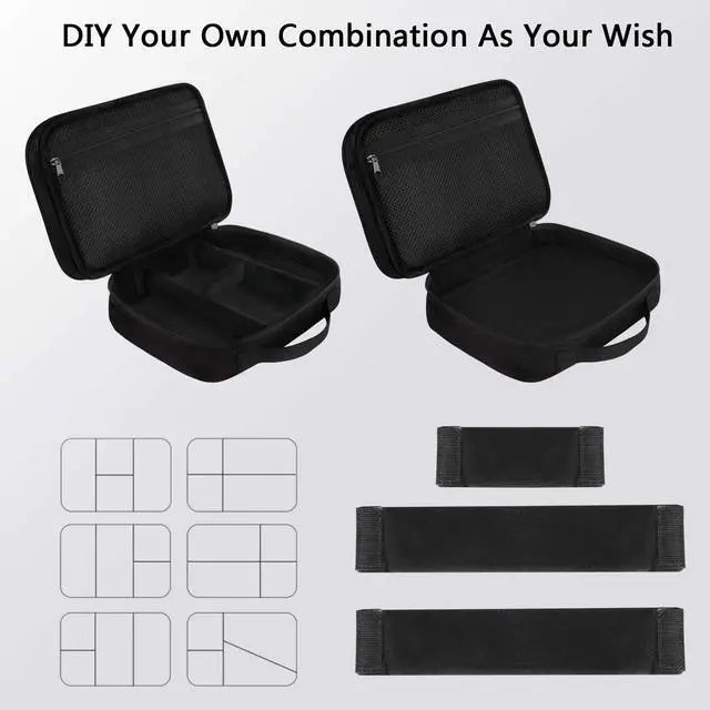 Alt view image 7 of 7 - _Mega Brand Electronics Organizer Travel Case, Water Resistant Cable Organizer Bag for Travel Essentials, Gifts for Men, Storage Bag for Camera Accessories, Phone, Cord & Tablet, Black