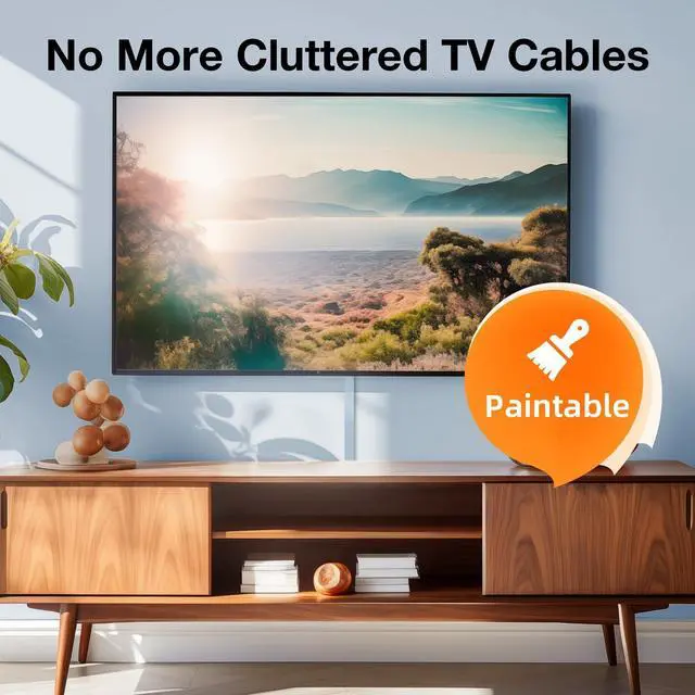 Alt view image 7 of 7 - Cord Hider, 157in Wire Covers for Cords on Wall, Premium Cable Hider Cord Covers for Wires, Cable Management Wire Hiders for TV, Cable Raceway Kit, W0.95 H0.55in, White