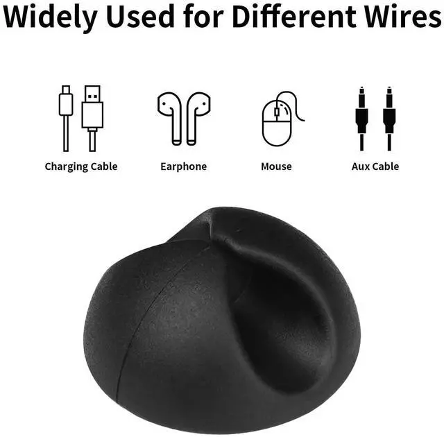 Alt view image 3 of 7 - Cord Holder Cable Holder, 12PCS Black Adhesive Cable Clips Cord Organizer Charger Holder Wire Management Keeper for Nightstand, Office, Desk or Mouse
