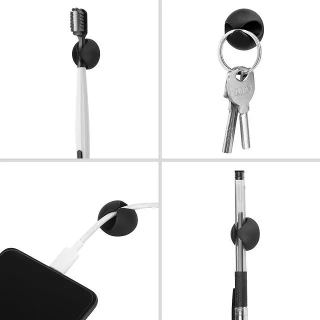 Alt view image 6 of 7 - Cord Holder Cable Holder, 12PCS Black Adhesive Cable Clips Cord Organizer Charger Holder Wire Management Keeper for Nightstand, Office, Desk or Mouse