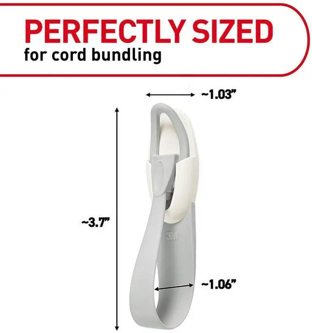 Alt view image 2 of 7 - Cord Bundlers, Damage-Free Hanging Cord Organizer, No Tools Cord Bundler for Hanging Electrical Cables, 6 Gray Cord Bundlers and 12 Strips