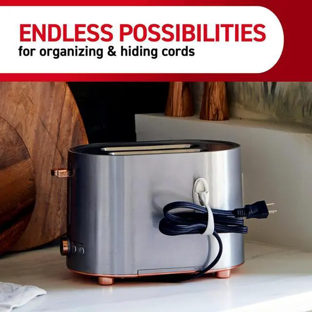 Alt view image 7 of 7 - Cord Bundlers, Damage-Free Hanging Cord Organizer, No Tools Cord Bundler for Hanging Electrical Cables, 6 Gray Cord Bundlers and 12 Strips