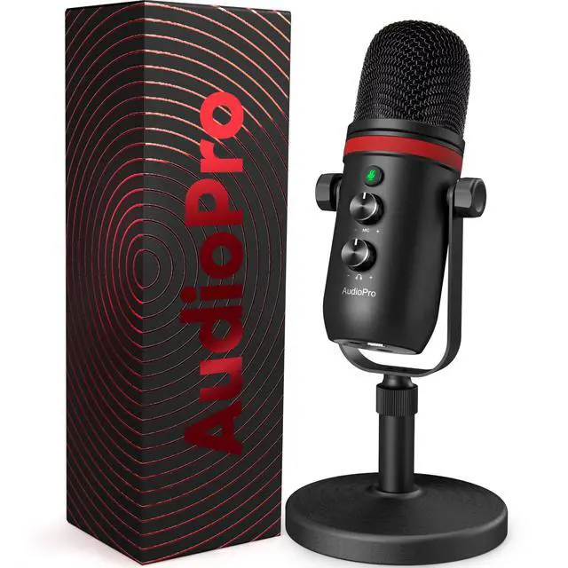 Main image of _Mega Brand USB Microphone, Computer Condenser Gaming Mic for PC/Laptop/PS4/5, Headphone Output, Volume Control, USB Type C Plug and Play, LED Mute Button, for Streaming, Podcast, Studio Recording