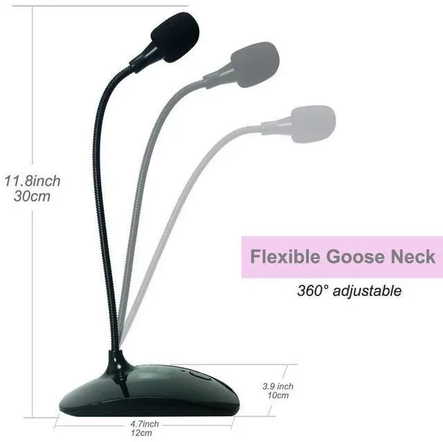 Alt view image 2 of 6 - _Mega Brand USB Microphone, 360 Degree Adjustable Gooseneck Design, Mute Button & LED Indicator, Noise-Canceling Technology, Plug & Play, Compatible with Windows & MacOS