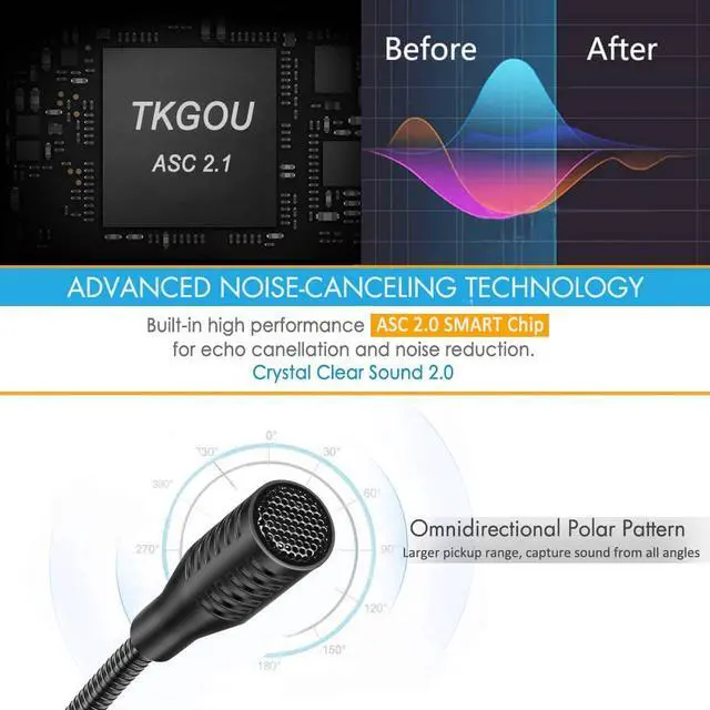 Alt view image 5 of 6 - _Mega Brand USB Microphone, 360 Degree Adjustable Gooseneck Design, Mute Button & LED Indicator, Noise-Canceling Technology, Plug & Play, Compatible with Windows & MacOS