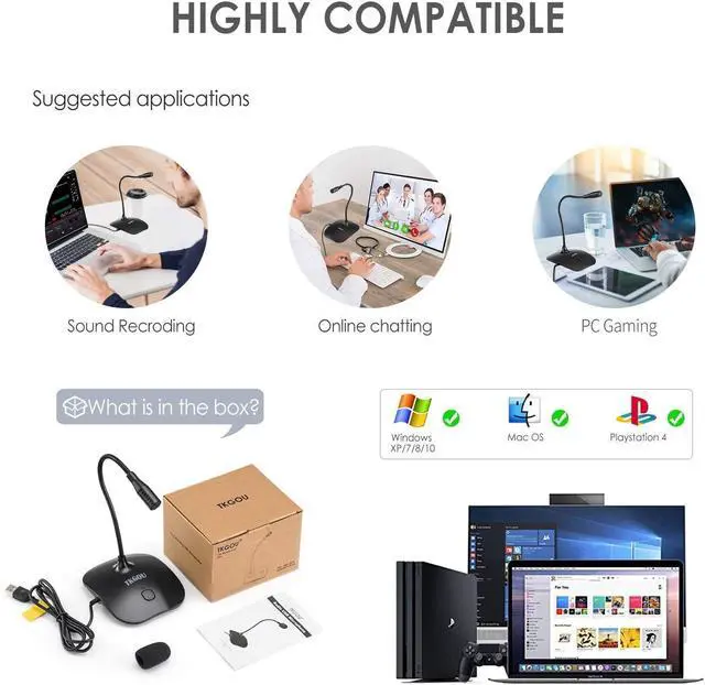 Alt view image 6 of 6 - _Mega Brand USB Microphone, 360 Degree Adjustable Gooseneck Design, Mute Button & LED Indicator, Noise-Canceling Technology, Plug & Play, Compatible with Windows & MacOS