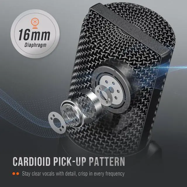 Alt view image 3 of 7 - Studio Condenser USB Microphone Computer PC Microphone Kit with Adjustable Boom Arm Stand Shock Mount for Instruments Voice Overs Recording Podcasting YouTube Vocal Gaming Streaming-T669