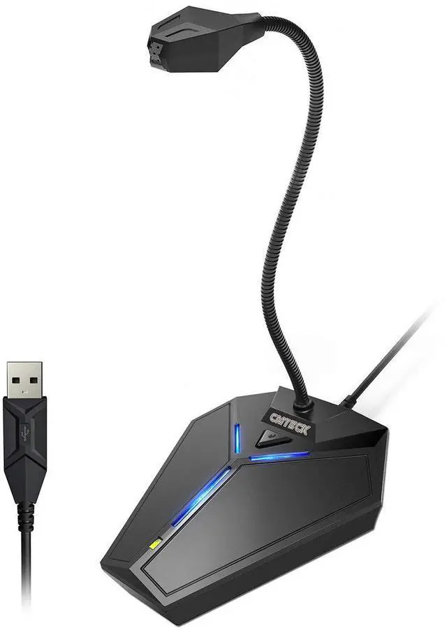 Main image of _Mega Brand USB Computer Microphone, Plug &Play Desktop Omnidirectional Condenser PC Laptop Mic, Mute Button with LED Indicator, Compatible with Windows/Mac, Ideal for YouTube, Skype, Recording, Games