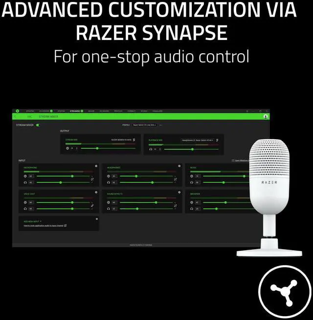 Alt view image 7 of 7 - Seiren V3 Mini USB Microphone: Condenser Mic - Supercardioid Pickup Pattern - Tap-to-Mute Sensor with LED Indicator - Shock Absorber - Ultra Compact - PC, Discord, OBS Studio, XSplit - White