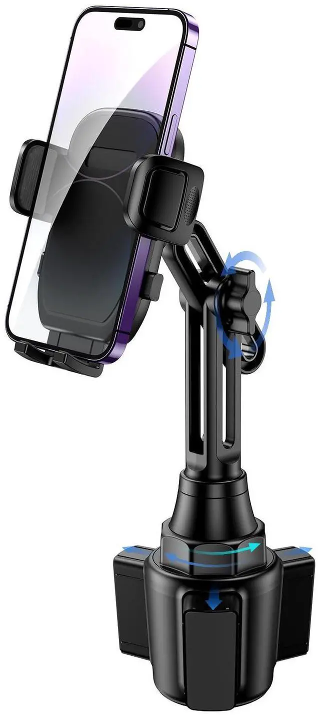 Main image of _Mega Brand Cup Phone Mount for Car, [Upgraded Version] Universal Cup Phone Cradle Holder with Long and Adjustable Neck, Friendly Compatible with Cell Phone iPhone, Samsung, Google and All Smartphones