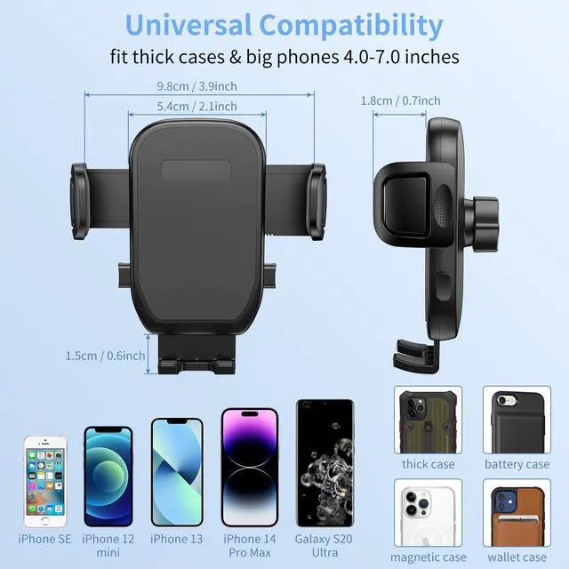 Alt view image 4 of 7 - _Mega Brand Cup Phone Mount for Car, [Upgraded Version] Universal Cup Phone Cradle Holder with Long and Adjustable Neck, Friendly Compatible with Cell Phone iPhone, Samsung, Google and All Smartphones