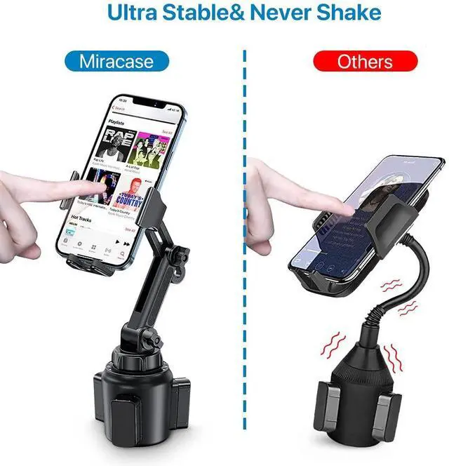 Alt view image 2 of 6 - [Upgraded Version Cup Phone Holder for Car, Universal Adjustable Long Neck Car Phone Mount Cradle Friendly Compatible with iPhone Samsung Google and All 4.0-7.0 inches Smartphones