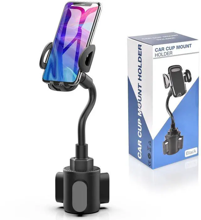 Main image of _Mega Brand  for Your Car, Cup Holder Phone Mount, Universal Adjustable Gooseneck Cup Holder Cradle Car Mount for iPhone 16/15/14/13/12/11/Pro Max/X/Xs/XsMax/8/8Plus,Samsung,Huawei,LG, Sony