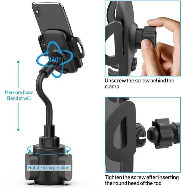 Alt view image 4 of 7 - _Mega Brand  for Your Car, Cup Holder Phone Mount, Universal Adjustable Gooseneck Cup Holder Cradle Car Mount for iPhone 16/15/14/13/12/11/Pro Max/X/Xs/XsMax/8/8Plus,Samsung,Huawei,LG, Sony