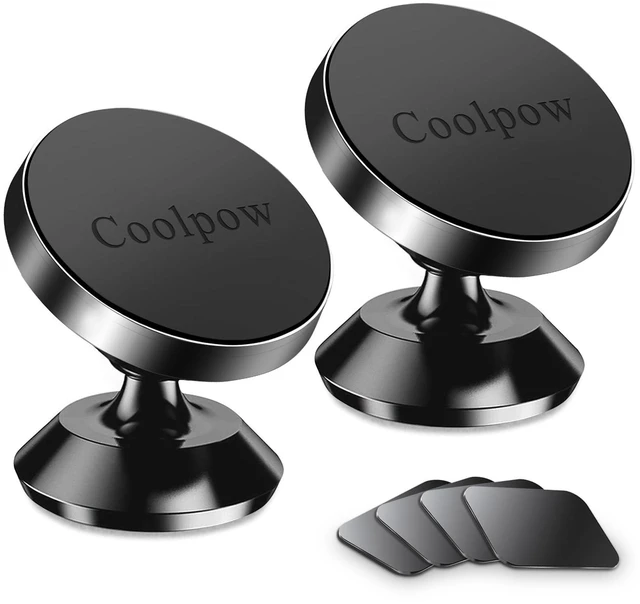 Main image of 2-PackMagnetic Phone Holder for Car Dash Strong Magnetic Car Phone Mount | All Metal 360° Rotation Magnetic Phone Mount for Car Phone Holder Mount With 4 Metal Plate Magnetic Car Mount for iphone
