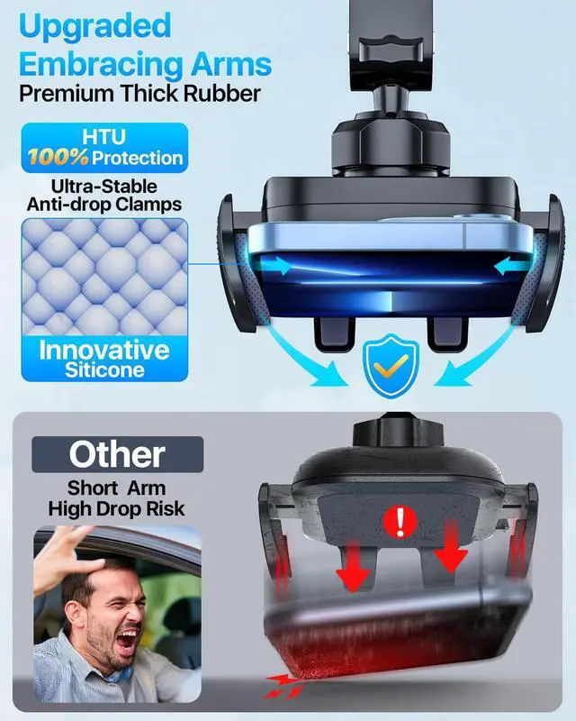 Alt view image 6 of 7 - 98+LBS Strongest Suction & Military-Grade Ultimate Car Phone MountPatent & Safety Certs Cell Phone Holder Truck Stand for Dashboard Windshield Vent for iPhone 17 Pro Max 16 15 Samsung (Black)