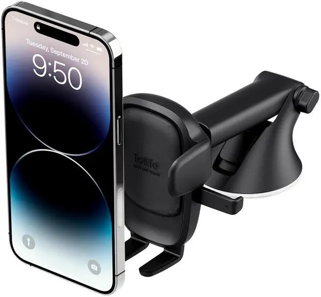 Main image of Easy One Touch Advanced Universal Car Mount Dashboard & Windshield Suction Cup Phone Holder for iPhone, Samsung, Google, All Smartphones