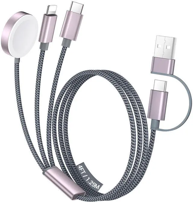 Main image of _Mega Brand ,3 in 2 USB C Cable for Apple Watch Charger/iPhone 17 Charger/Lightning,Multi Charging Cable Cord,Vacation Camping Essentials,Portable Designed for iWatch &iPhone 16-12-4FT