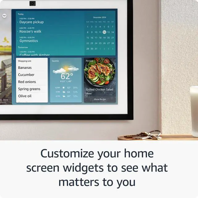 Alt view image 3 of 7 - _Mega Brand Echo Show 15 (newest model), Full HD 15.6" kitchen hub for home organization, with built-in Fire TV and Alexa