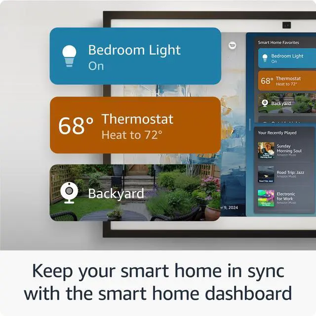 Alt view image 4 of 7 - _Mega Brand Echo Show 15 (newest model), Full HD 15.6" kitchen hub for home organization, with built-in Fire TV and Alexa