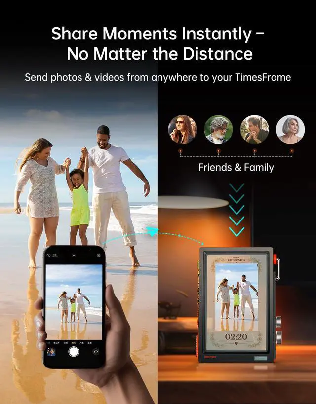 Alt view image 6 of 7 - _Mega Brand Digital Picture Frame Transparent IPS Smart Linux OS with RGBLED Rotary Knob WiFi 64GB 400+Clock Faces Widget 50+API Feeds Gift Mode Pixel Art Community Personalized Display