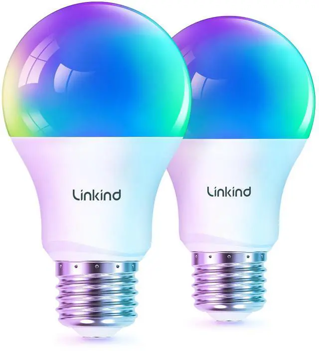Main image of _Mega Brand Smart Light Bulb, Smart Bulbs Work with Apple Home/Siri/Alexa/Google Home/SmartThings, LED Color Changing Light Music Sync RGTBW, Smart Home, 60W 800LM A19 E26 2.4Ghz WiFi Only, 2 Pack