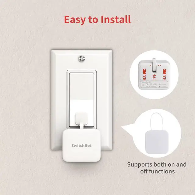 Alt view image 7 of 7 - Smart Switch Button Pusher (Bluetooth) Fingerbot for Rocker Switch/One-Way Buttons, App Timer Control, No Wiring, Optional Hub Required for Voice/Remote, White